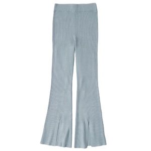 Abercrombie & Fitch Ribbed Kick Flare Sweater Pants Windy Day Grey Size S